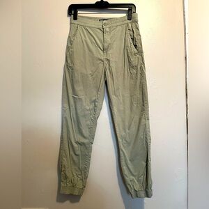 Zara Women's Elastic Waist Tapered Fit Green Cotton Joggers